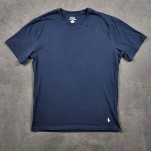 Polo Ralph Lauren‎ Shirt Mens Large Navy Blue Cotton Short Sleeve Crew Neck Tee